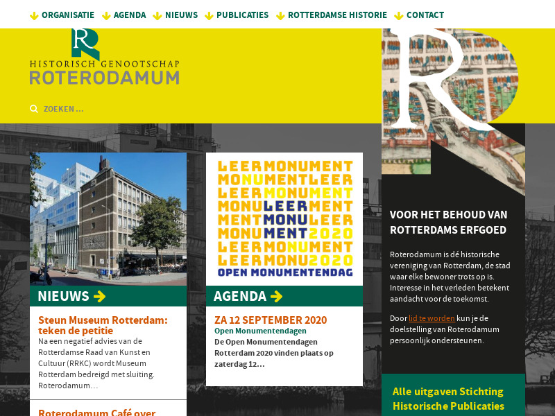 Screenshot van website