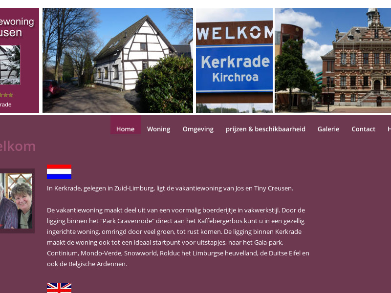 Screenshot van website