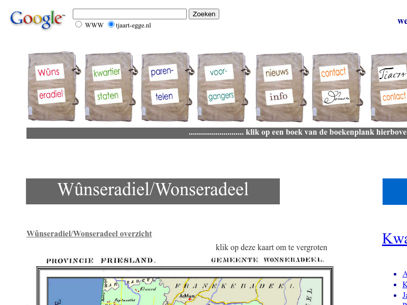 Screenshot van website