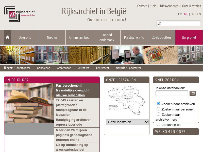 Screenshot van website