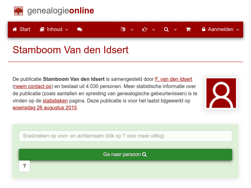 Screenshot van website