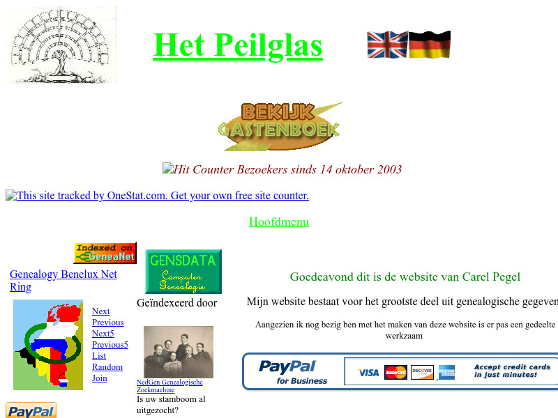 Screenshot van website