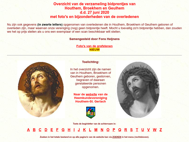 Screenshot van website