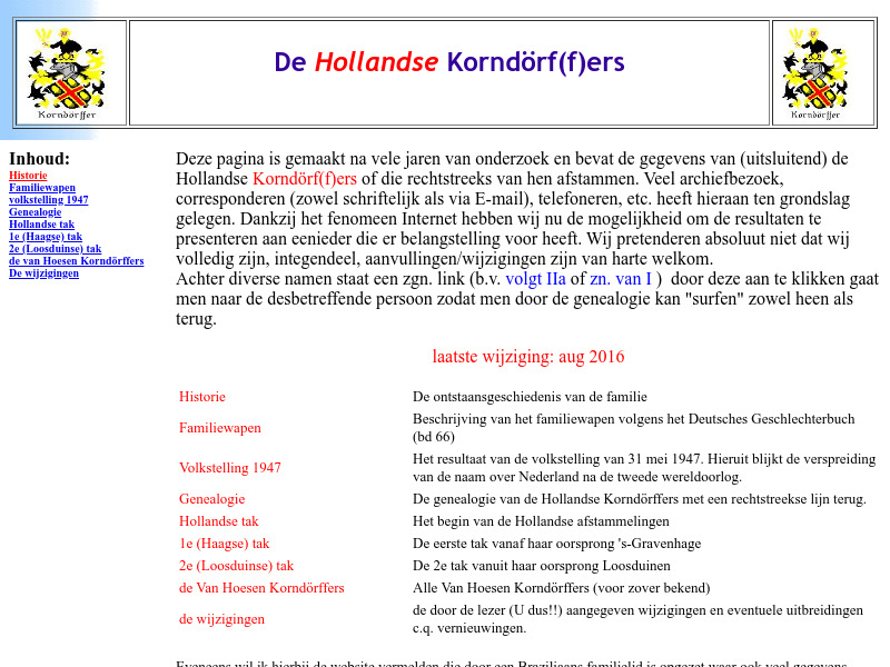Screenshot van website