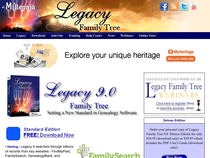 Screenshot van website