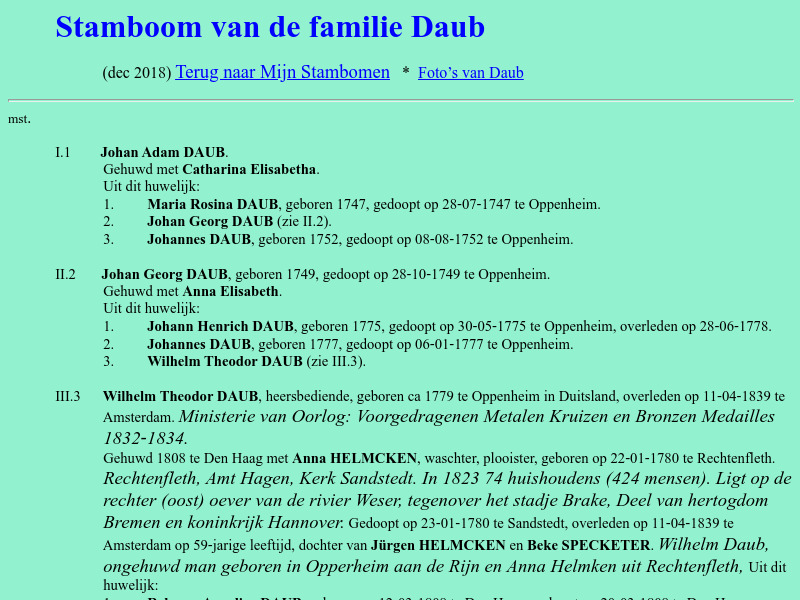 Screenshot van website
