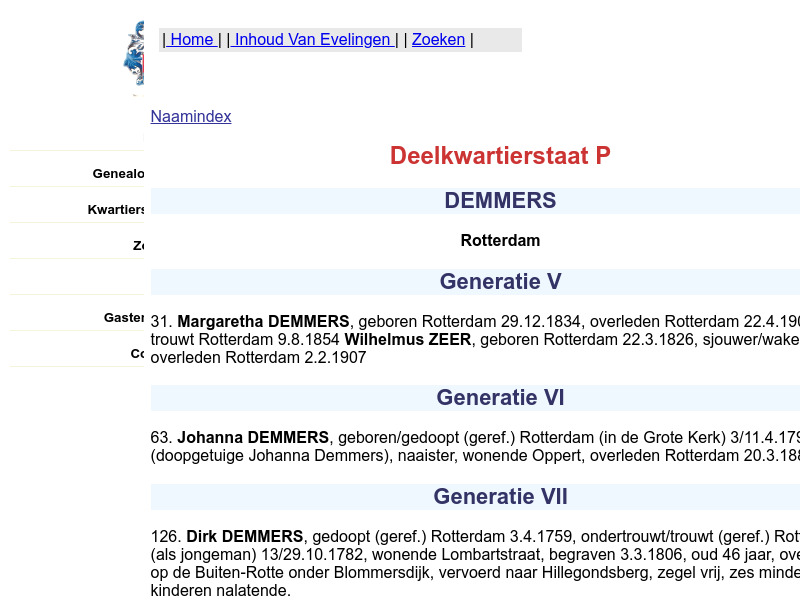 Screenshot van website