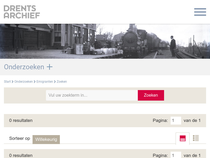 Screenshot van website
