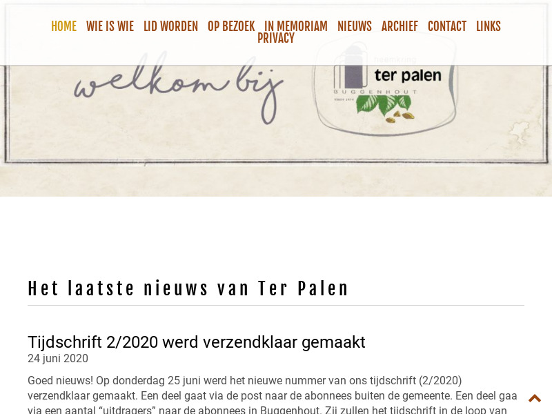 Screenshot van website