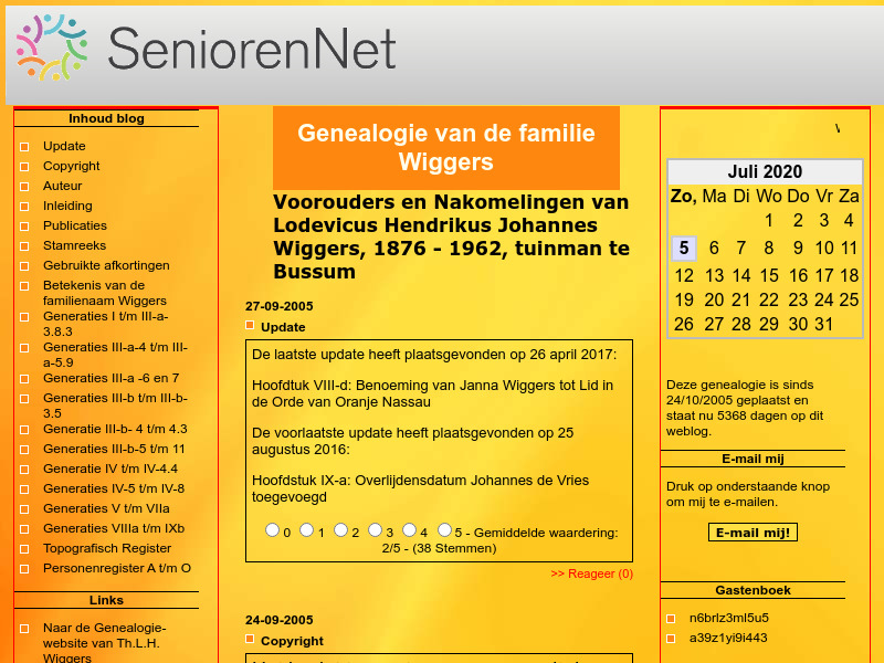 Screenshot van website