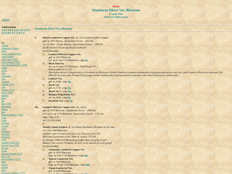 Screenshot van website