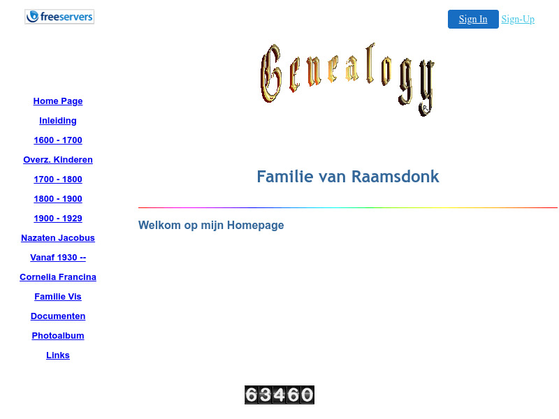 Screenshot van website