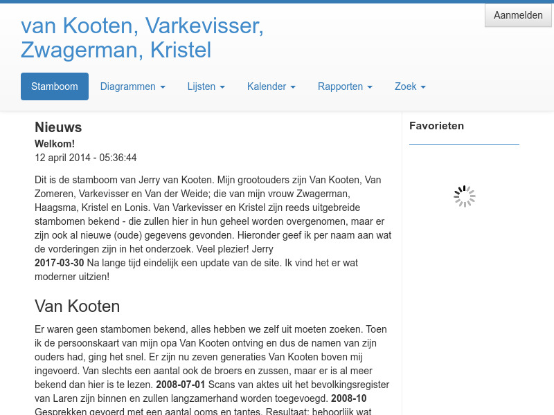 Screenshot van website