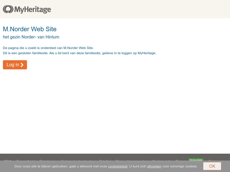 Screenshot van website