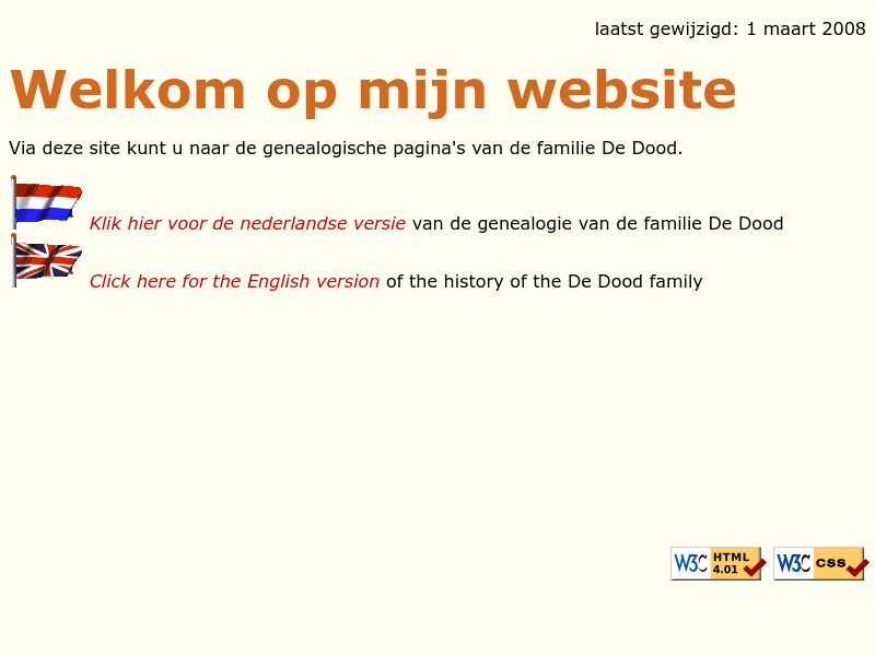 Screenshot van website