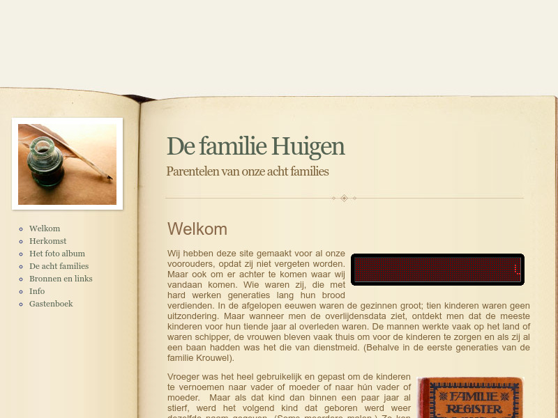 Screenshot van website