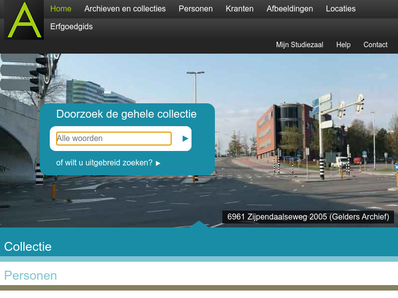 Screenshot van website