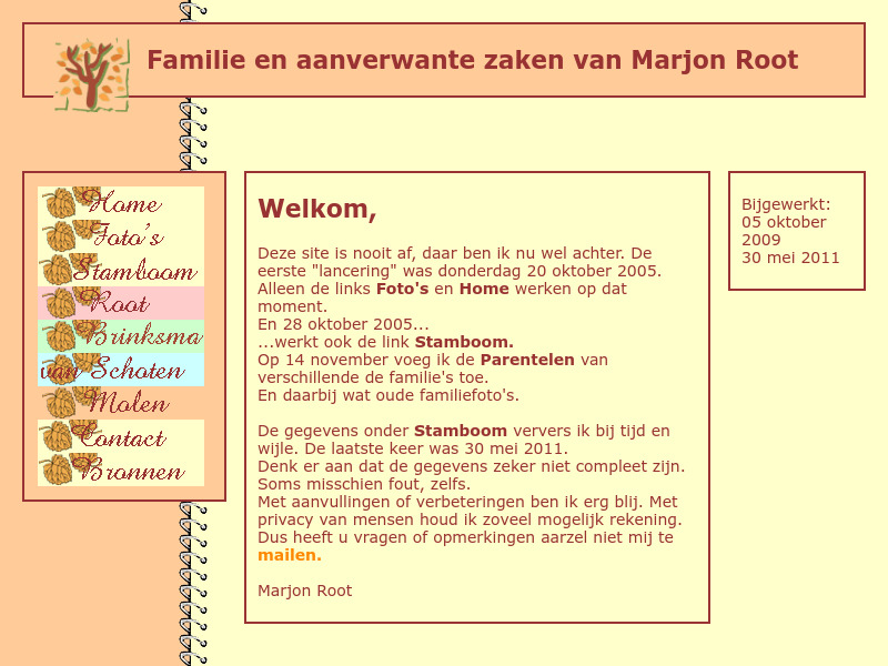 Screenshot van website