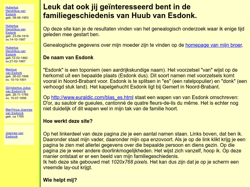 Screenshot van website
