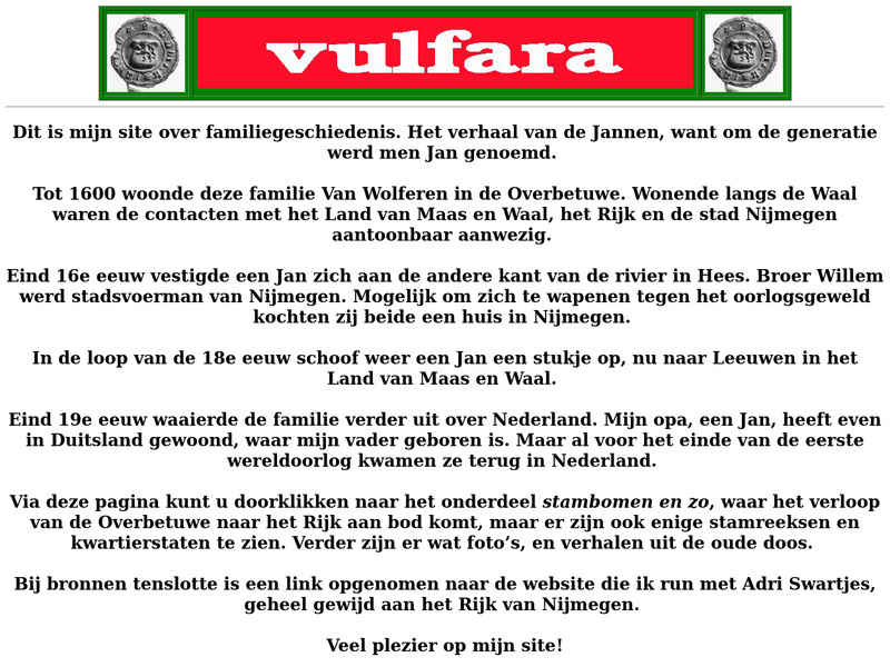Screenshot van website