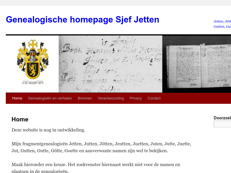 Screenshot van website