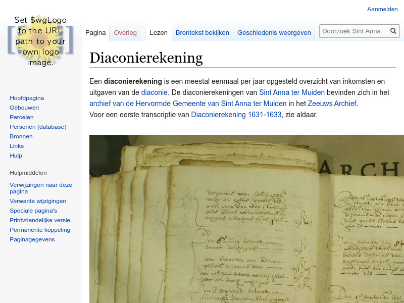 Screenshot van website