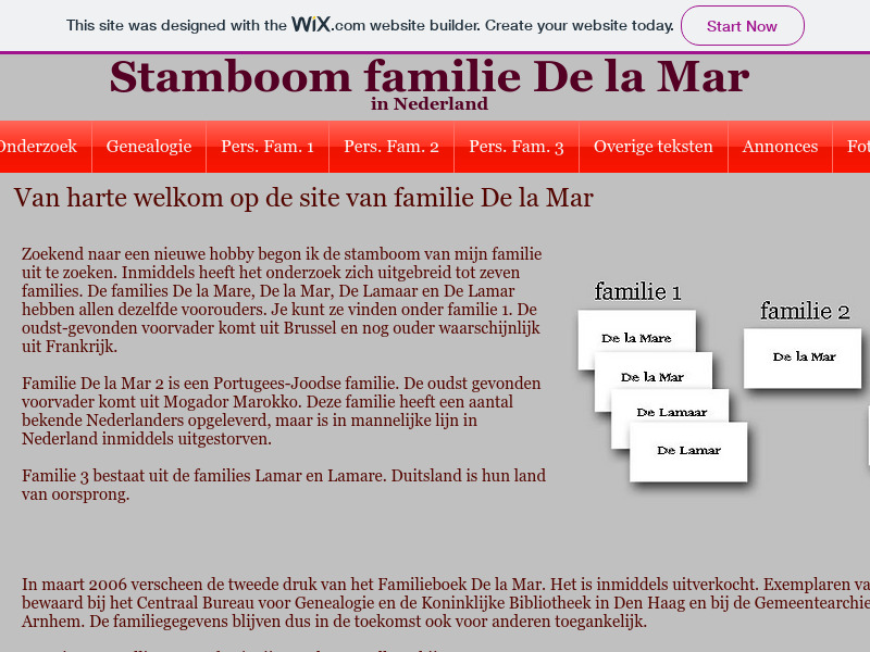 Screenshot van website