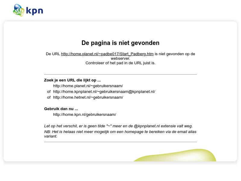 Screenshot van website