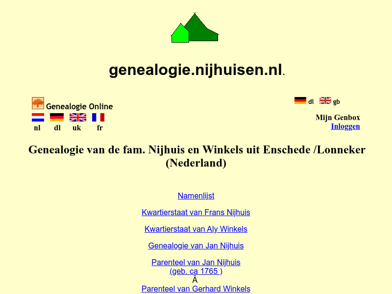 Screenshot van website