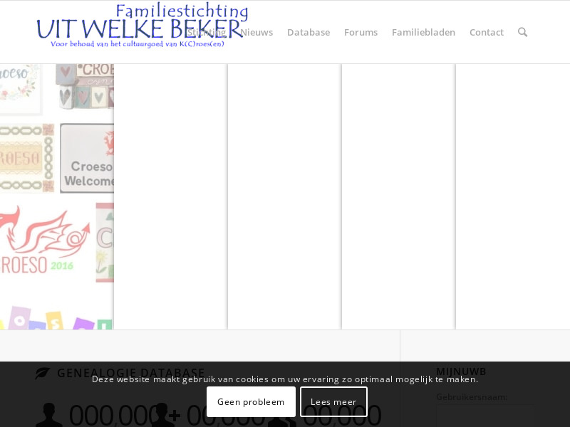 Screenshot van website