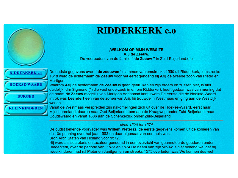 Screenshot van website