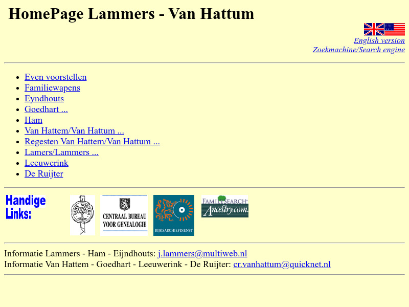 Screenshot van website