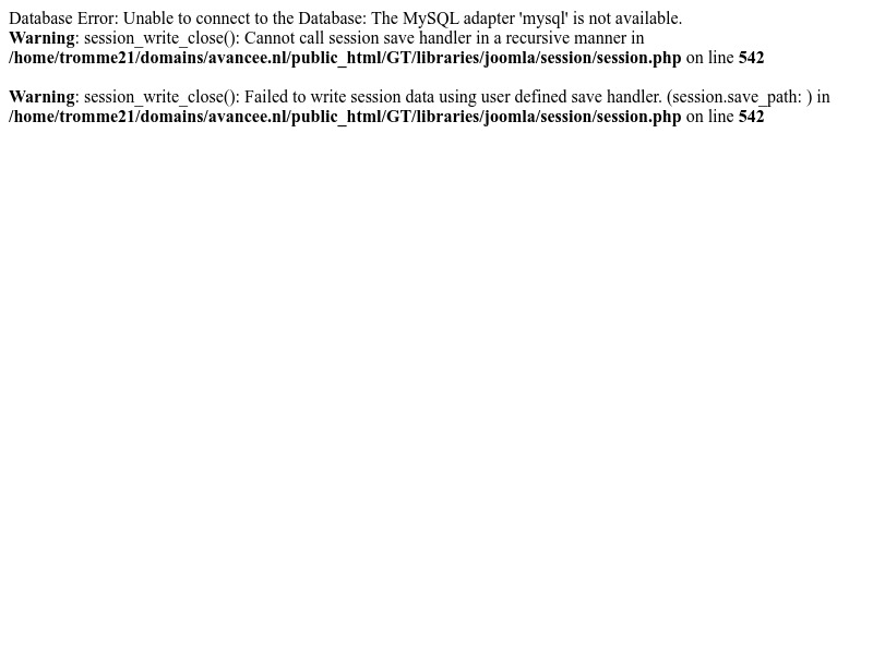Screenshot van website