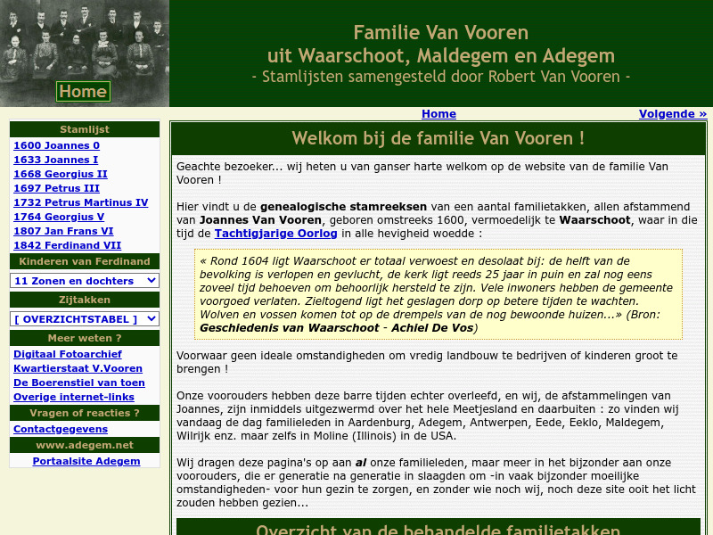 Screenshot van website