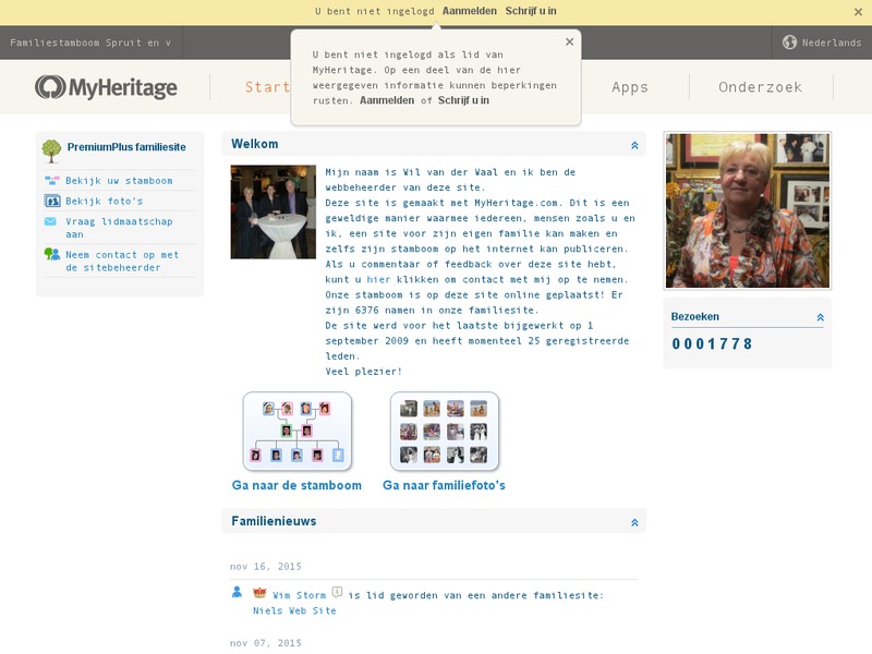 Screenshot van website