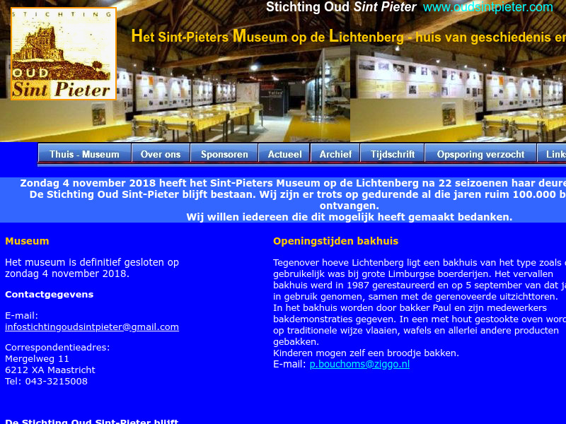 Screenshot van website