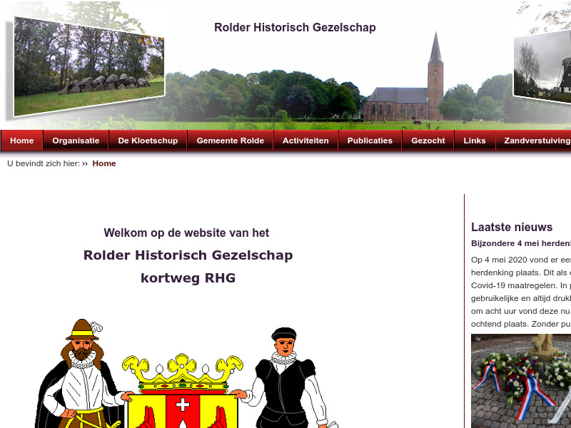 Screenshot van website