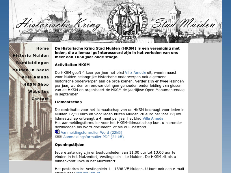Screenshot van website