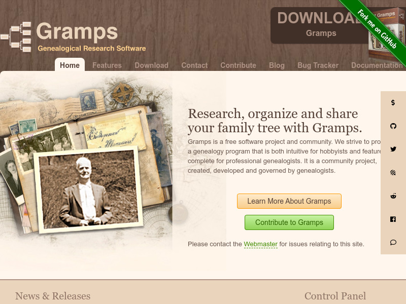 Screenshot van website