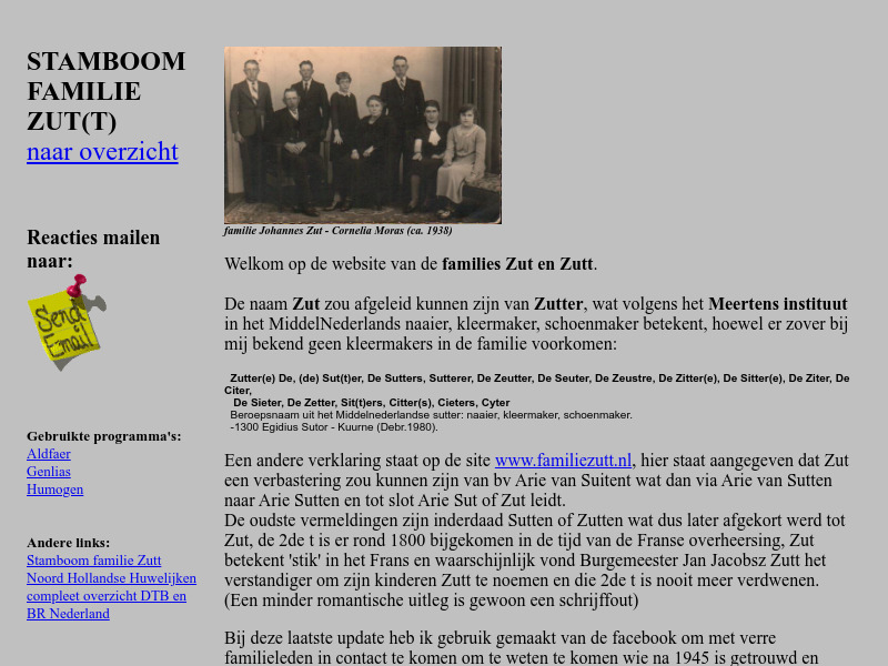 Screenshot van website