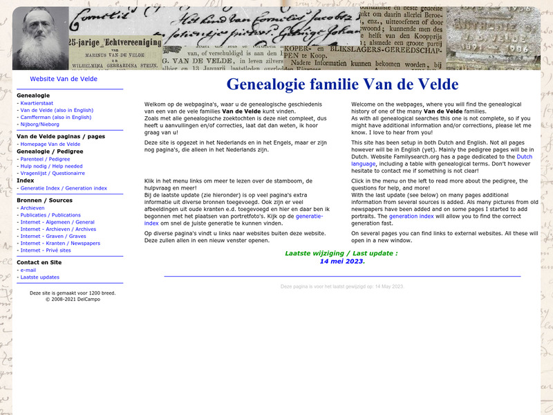 Screenshot van website