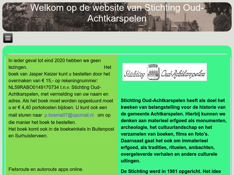Screenshot van website