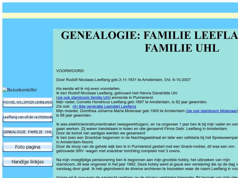 Screenshot van website