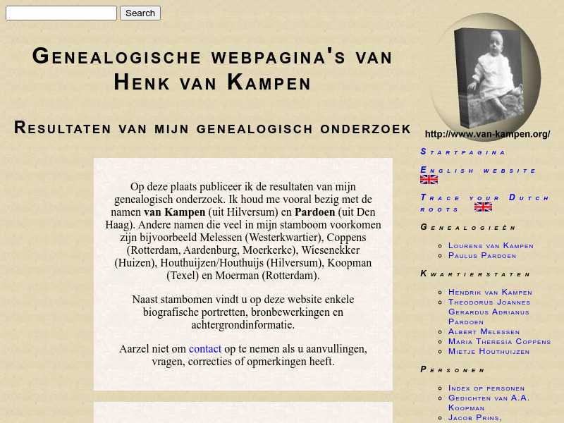 Screenshot van website