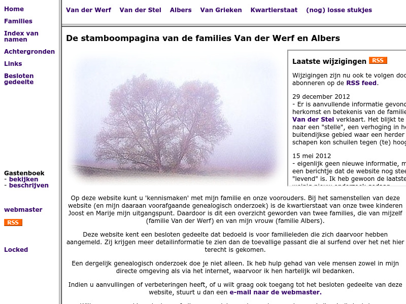 Screenshot van website