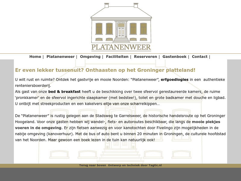 Screenshot van website