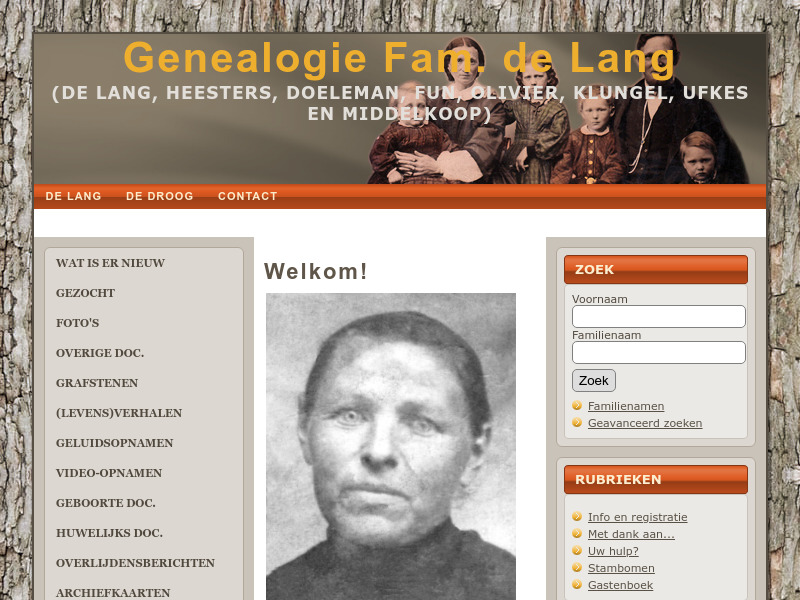 Screenshot van website