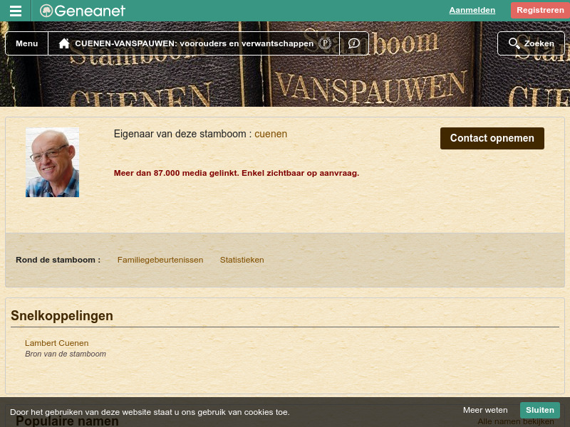 Screenshot van website