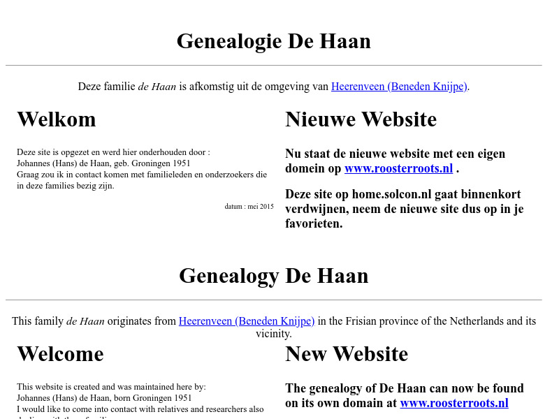 Screenshot van website