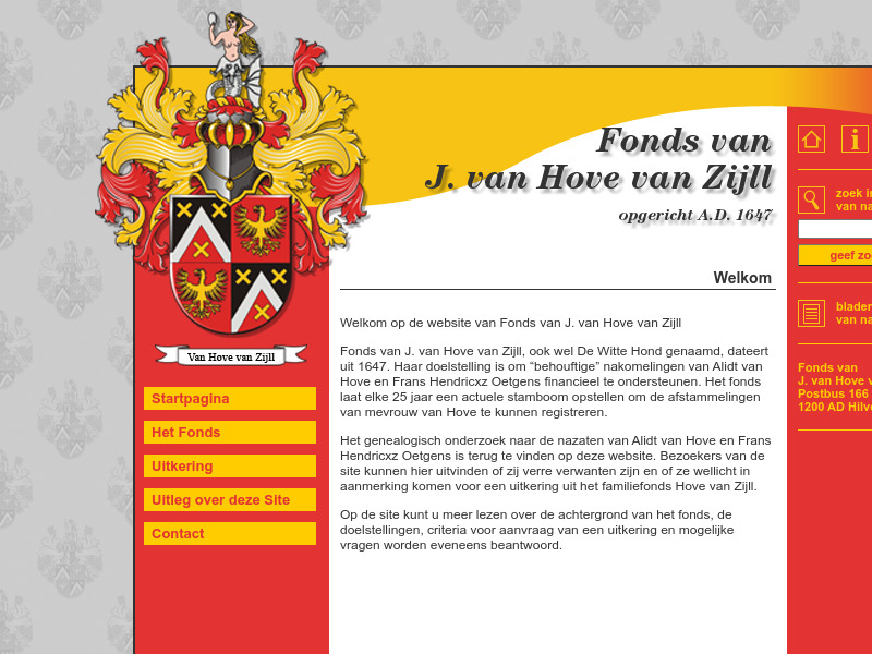 Screenshot van website
